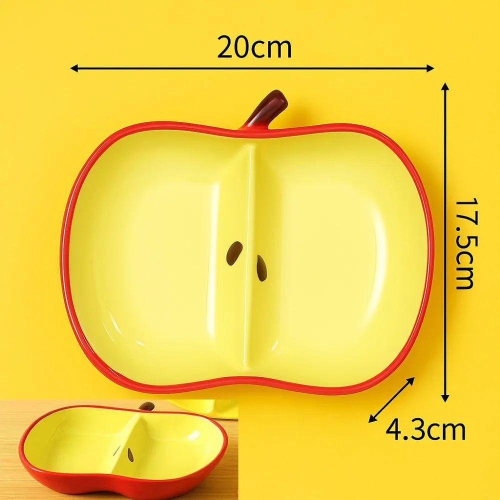 Jucaica Rosh Hashanah Apple Honey Dish – Ceramic Dessert Plate Set