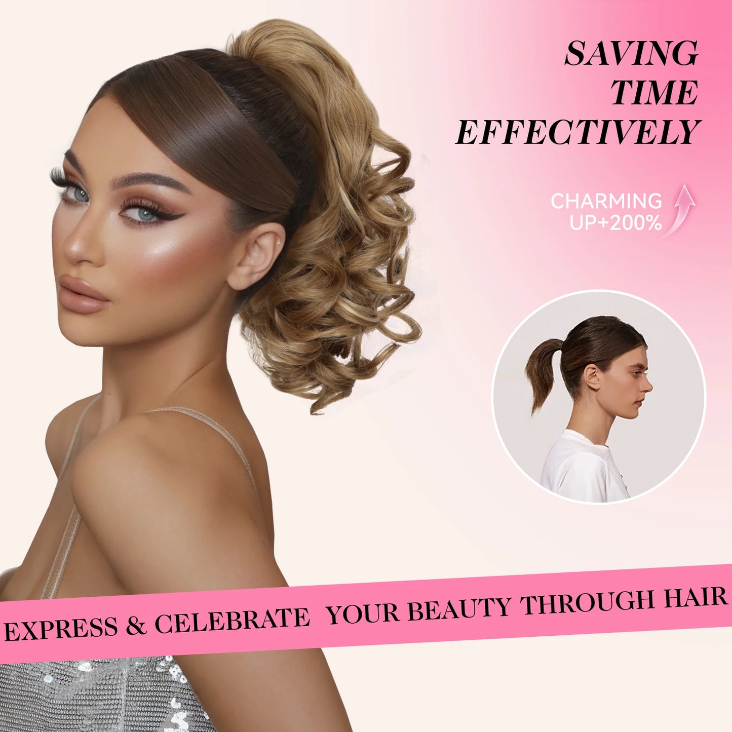 Curly Claw Ponytail Hair Extension | Synthetic Clip-On Hairpiece | 12 Inch | 100g | Multiple Colors