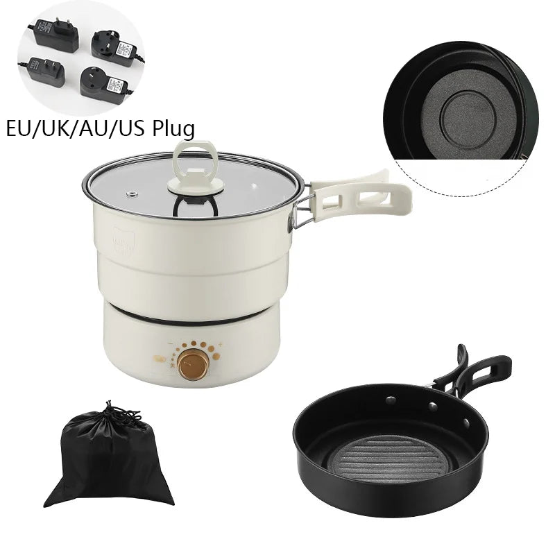 Folding Electric Hot Pot Cooker – Compact & Portable for Travel & Dorm Use