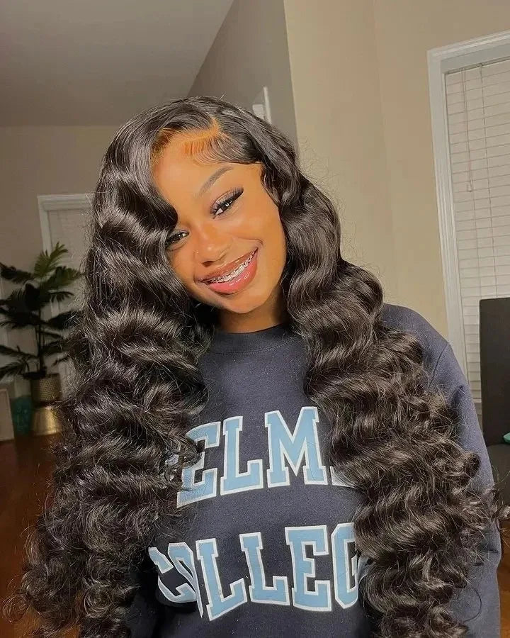 Loose Wave 13×4 HD Lace Front Human Hair Wig – 30–40 Inch Brazilian Loose Deep Wave Wig
