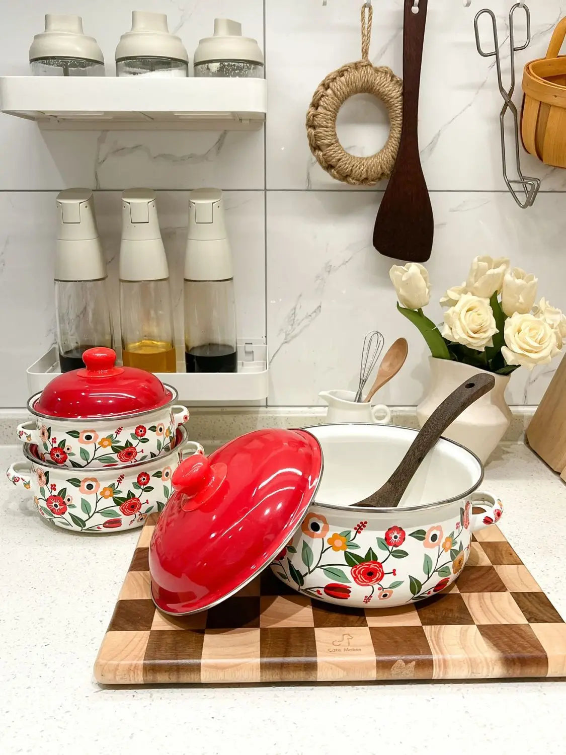 Enamel Stew Pot – Thickened Non-Stick Stock Pot for Soup & Noodles