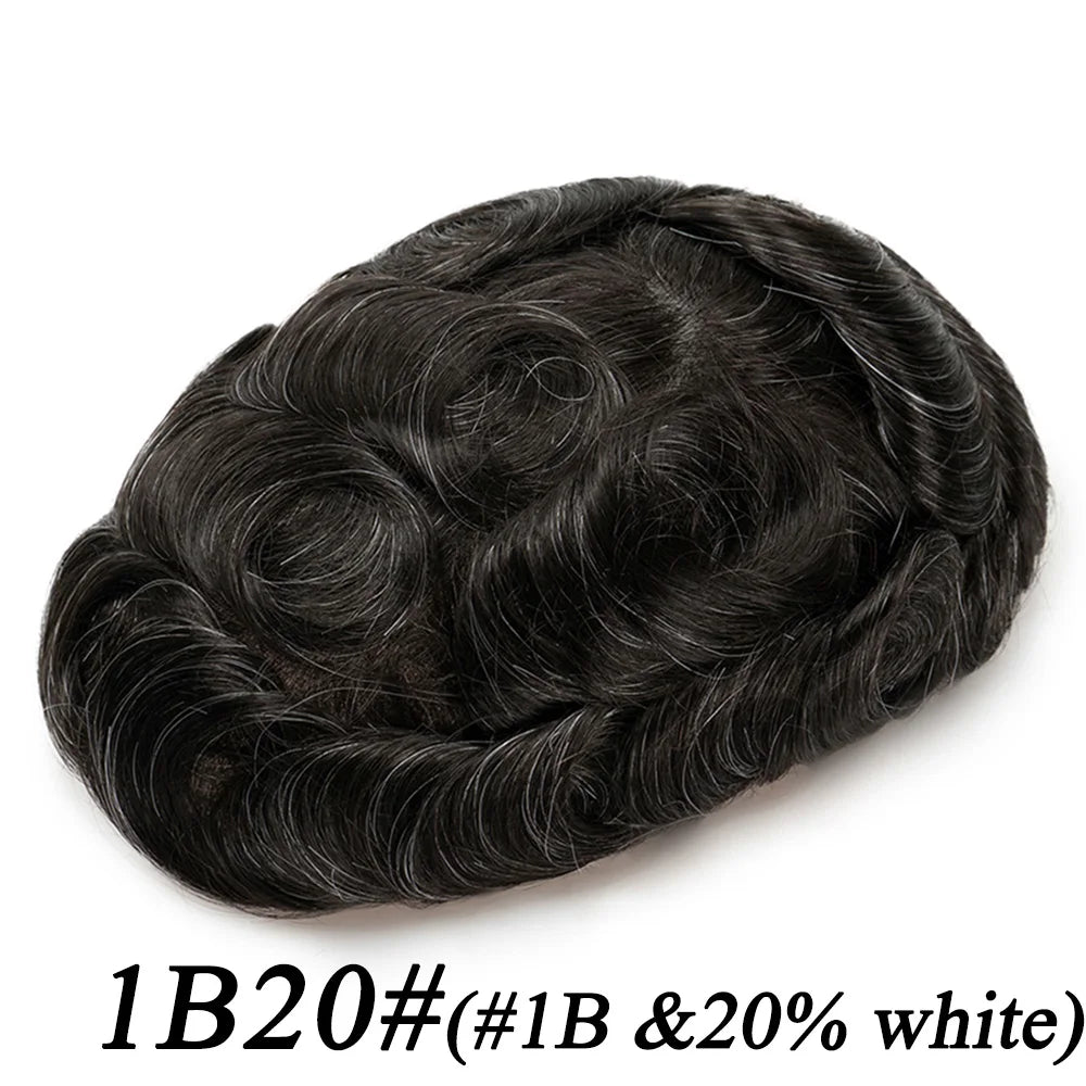 Men's Human Hair Toupee – Hollywood Skin & Lace Base, 6x8 / 7x9 / 8x10