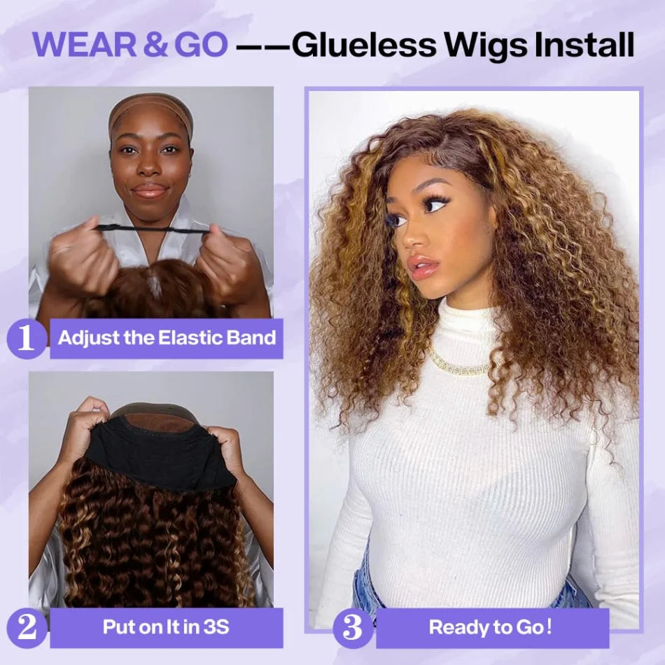 427 Highlight Deep Wave Bob Wig (250% Density) | Glueless 5x5 HD Lace Closure | Brazilian Human Hair