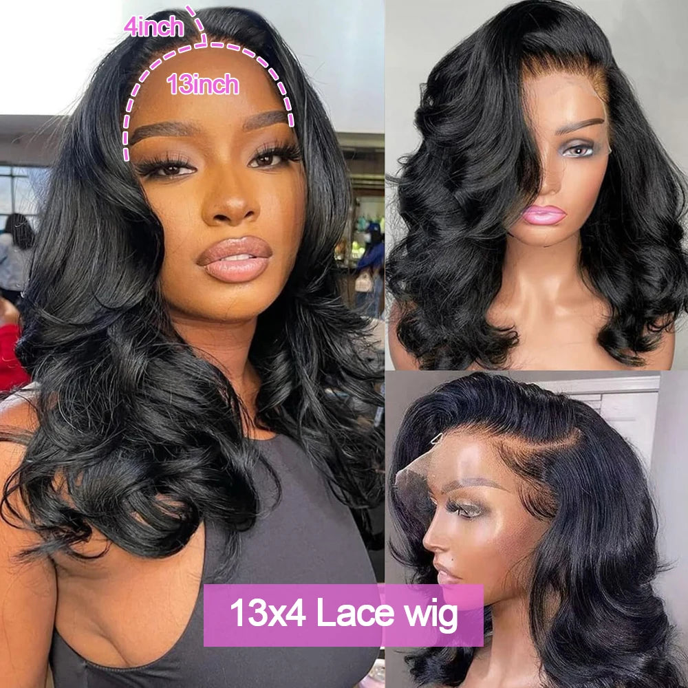 Glueless Body Wave Bob HD Lace Frontal Human Hair Wig (13x6, Transparent Lace, Brazilian Remy, Short 4–16")