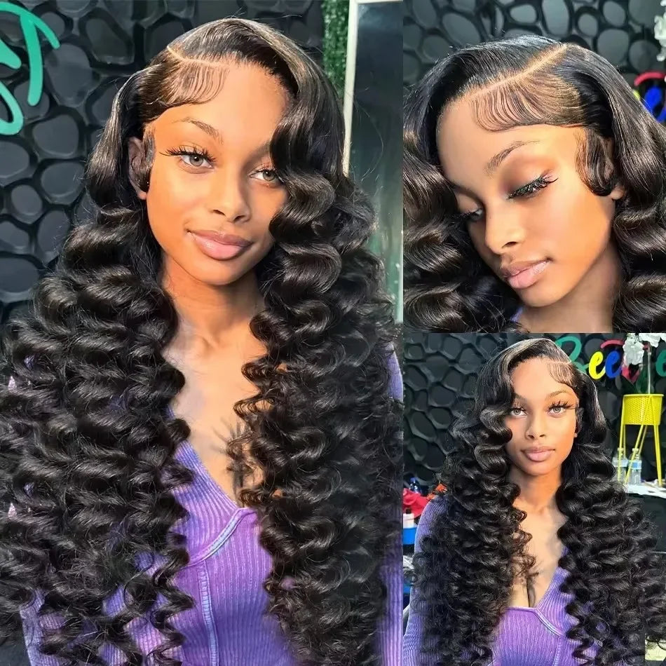 HD 13x6 Lace Front Loose Deep Wave Human Hair Wig – Glueless, 200% Density, 40"