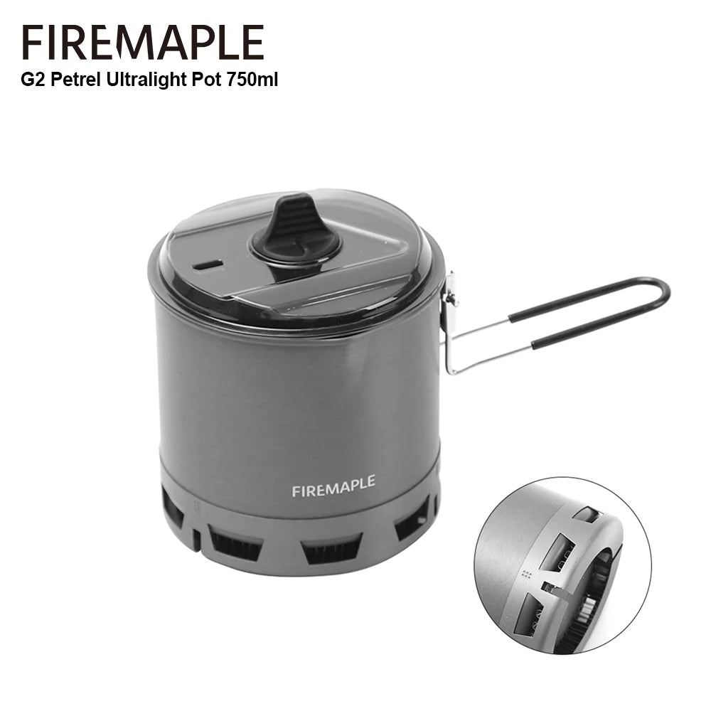 Fire-Maple G2 Petrel Ultralight Camping Pot | 750ml Aluminum Alloy Outdoor Heat Exchanger Cookware