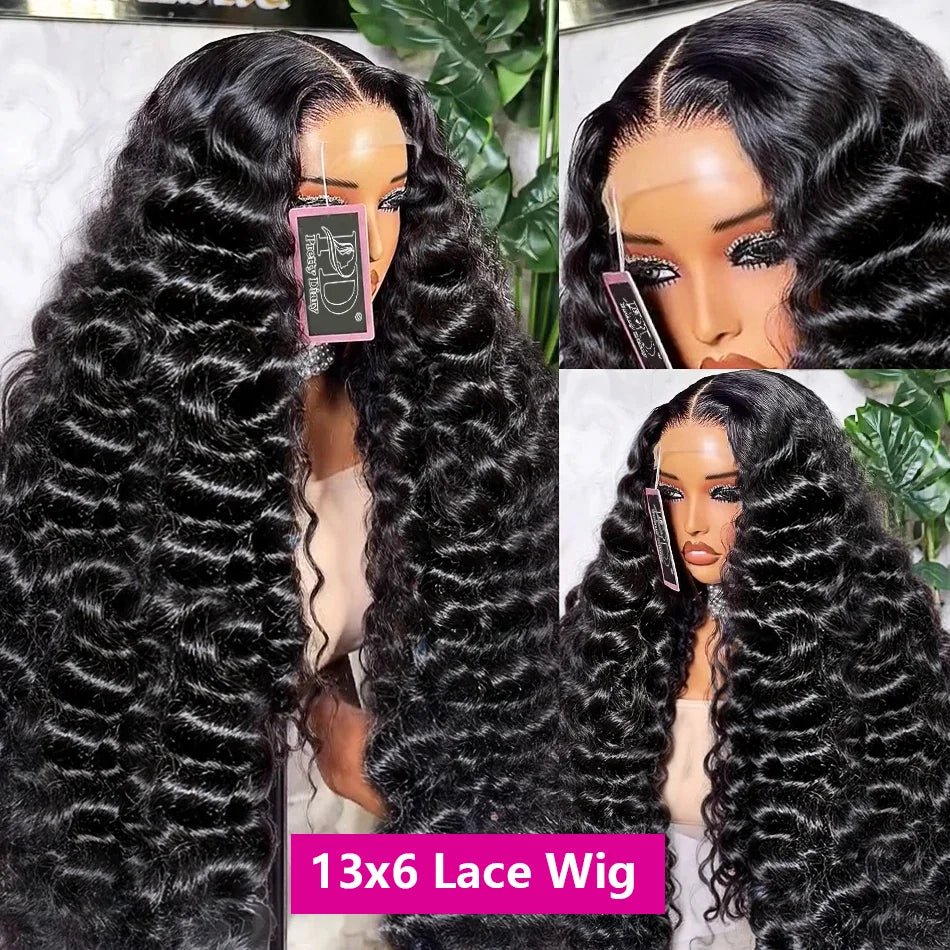Loose Wave 13×4 HD Lace Front Human Hair Wig – 30–40 Inch Brazilian Loose Deep Wave Wig