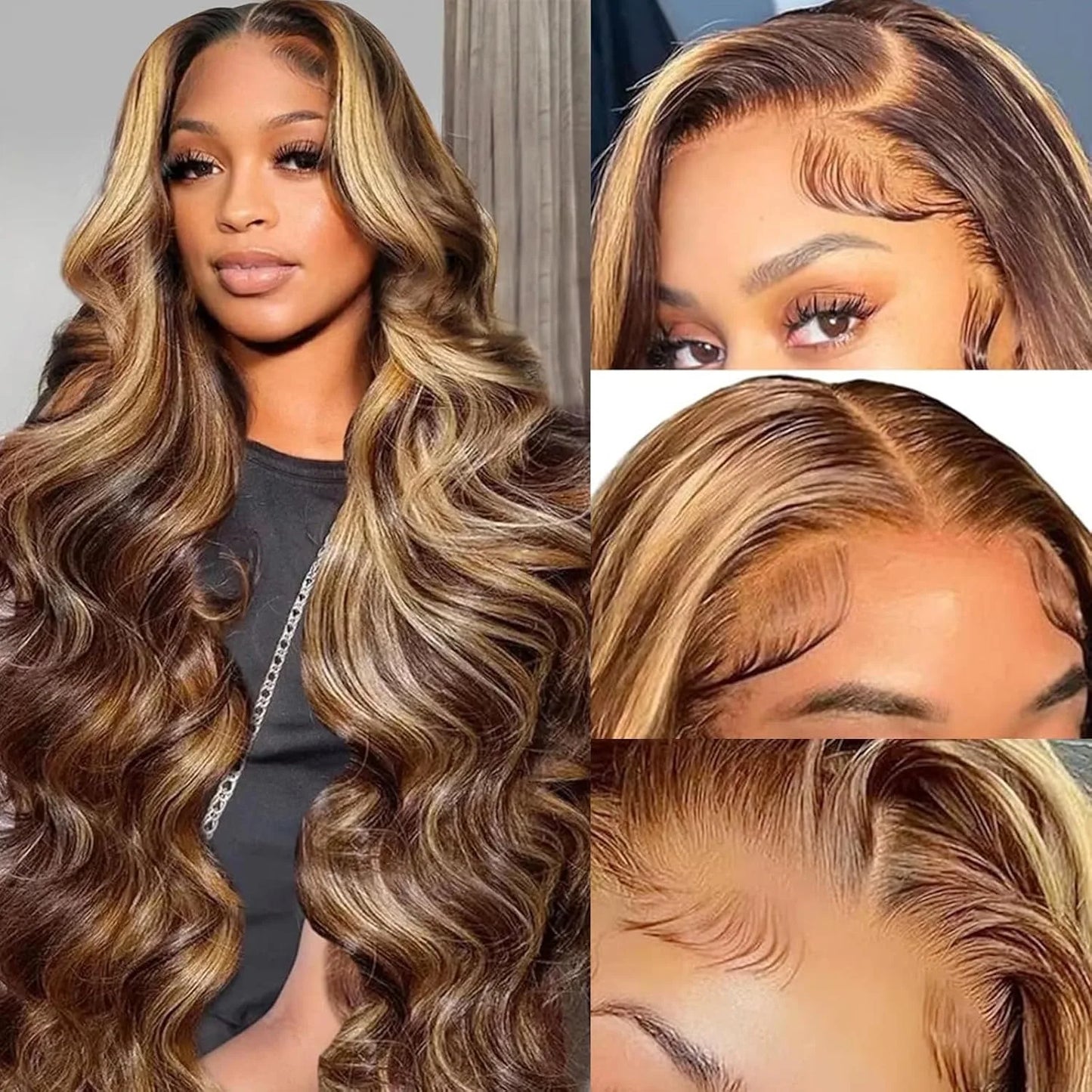 P427 Highlight Body Wave HD Lace Wig | 13x6 Human Hair Lace Front