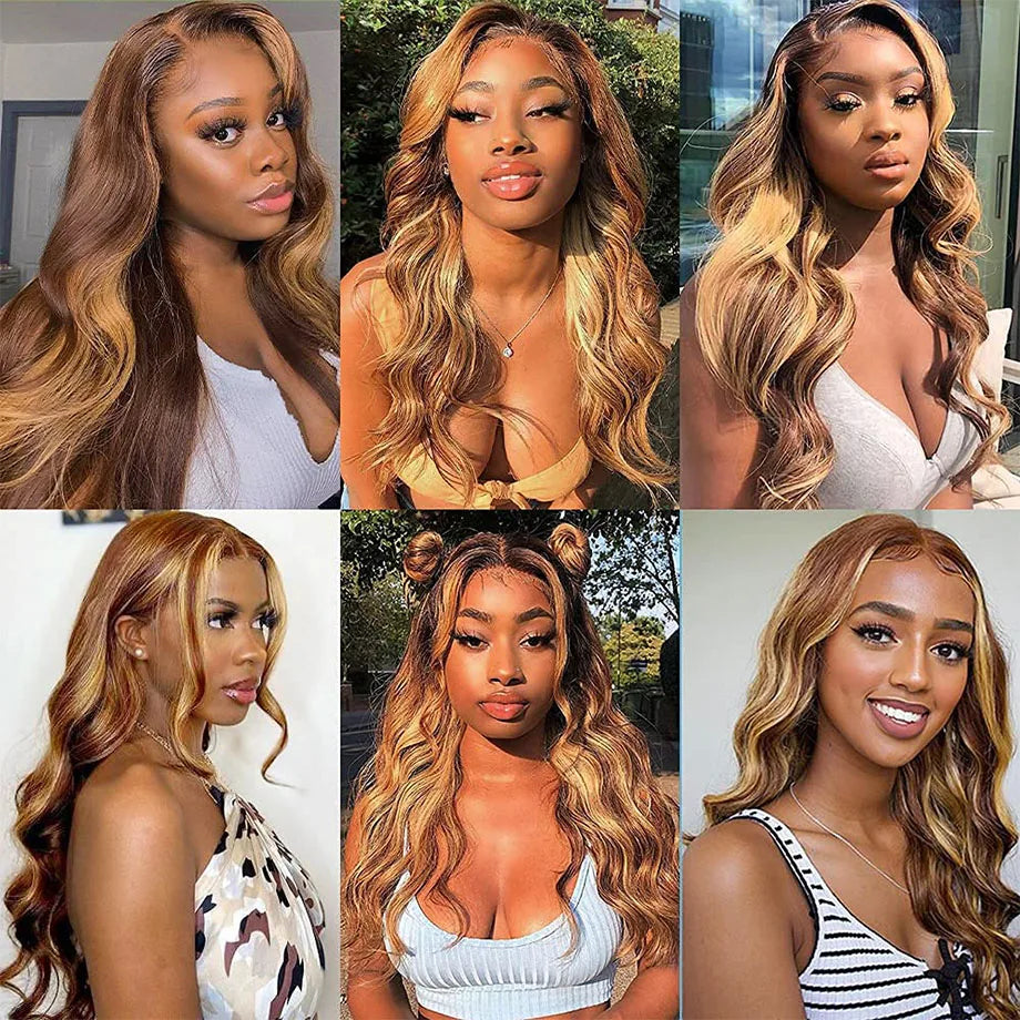 Body Wave Highlight 13x6/13x4 HD Lace Front Wig (Brazilian Human Hair, 30 Inch)