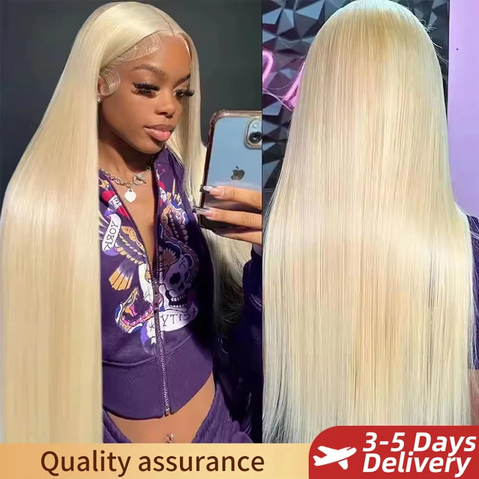 613 Blonde 13×6 HD Transparent Lace Frontal Human Hair Wig – Premium Straight Brazilian Remy