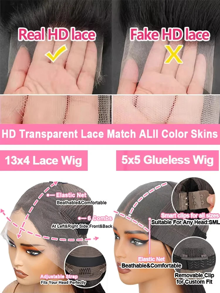 30 Inch Loose Deep Wave HD Lace Front & Glueless Human Hair Wig – Pre-Plucked Brazilian Curly Wig