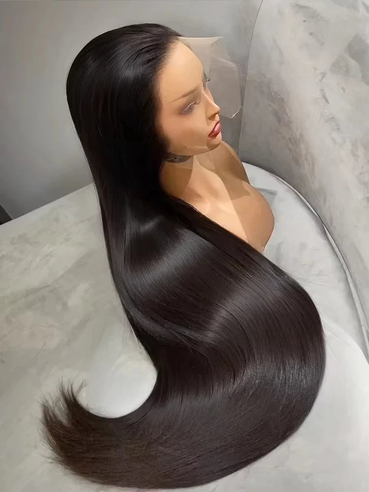 Rovess 13x6 HD Lace Front Bone Straight Human Hair Wig (40–44") – Pre-Plucked, Transparent Lace