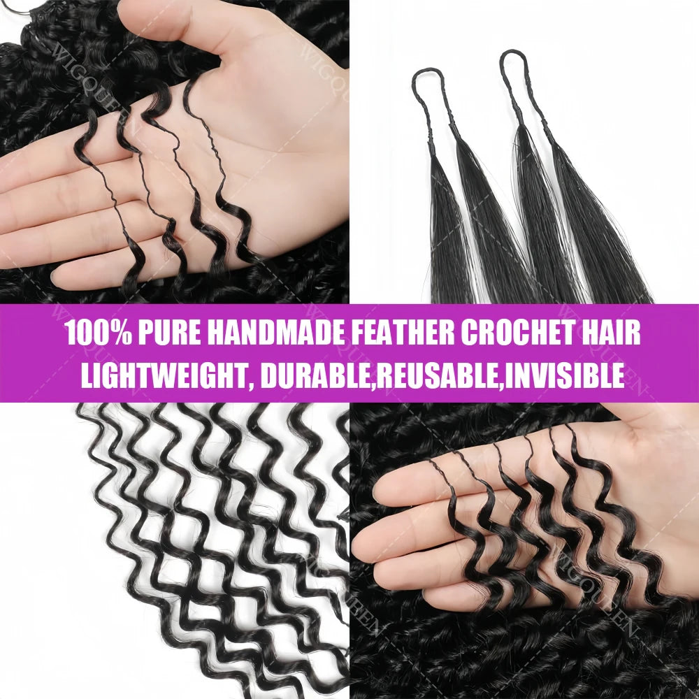 Deep Wave Crochet Hair Extensions – 12A Grade 100% Remy Human Hair