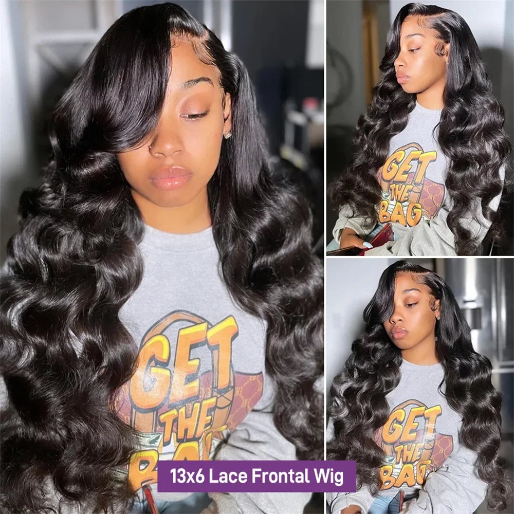 Bling Hair Body Wave 13x6 Lace Front Human Hair Wig (13x4 Option, Transparent Lace, 30–32 Inch, 180% Density)