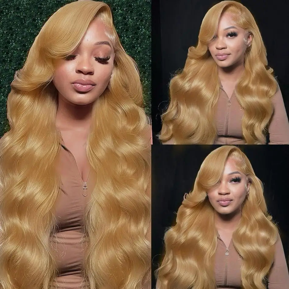 Honey Blonde #27 Body Wave Lace Front Human Hair Wig | Transparent Lace 13x4 / 13x6 Pre-Plucked (26+ Inch)