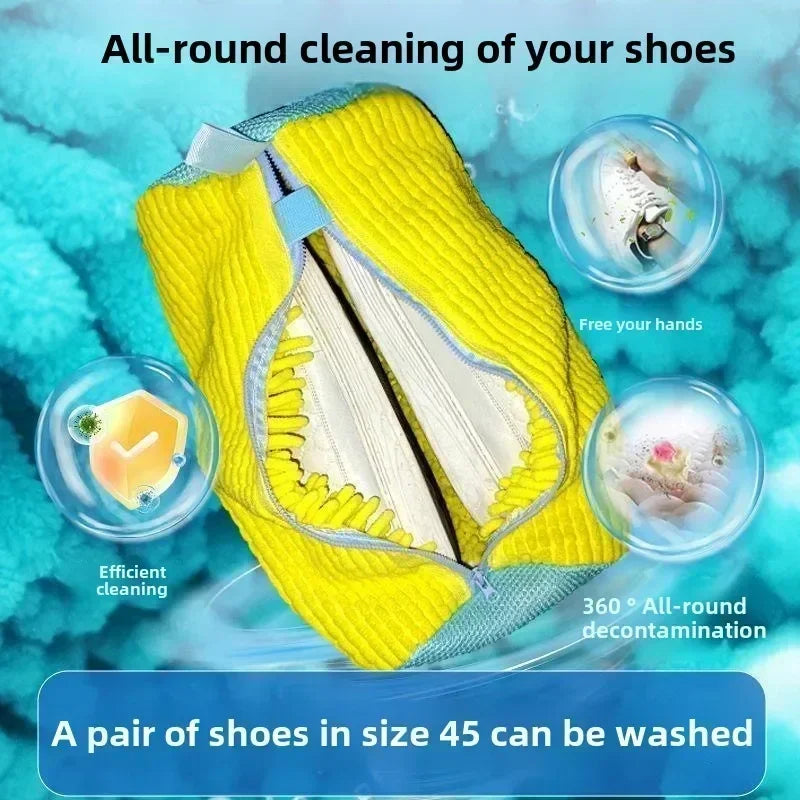 Machine Washable Shoe Washing & Drying Bag – Durable Cotton Laundry Protector with Adjustable Strap