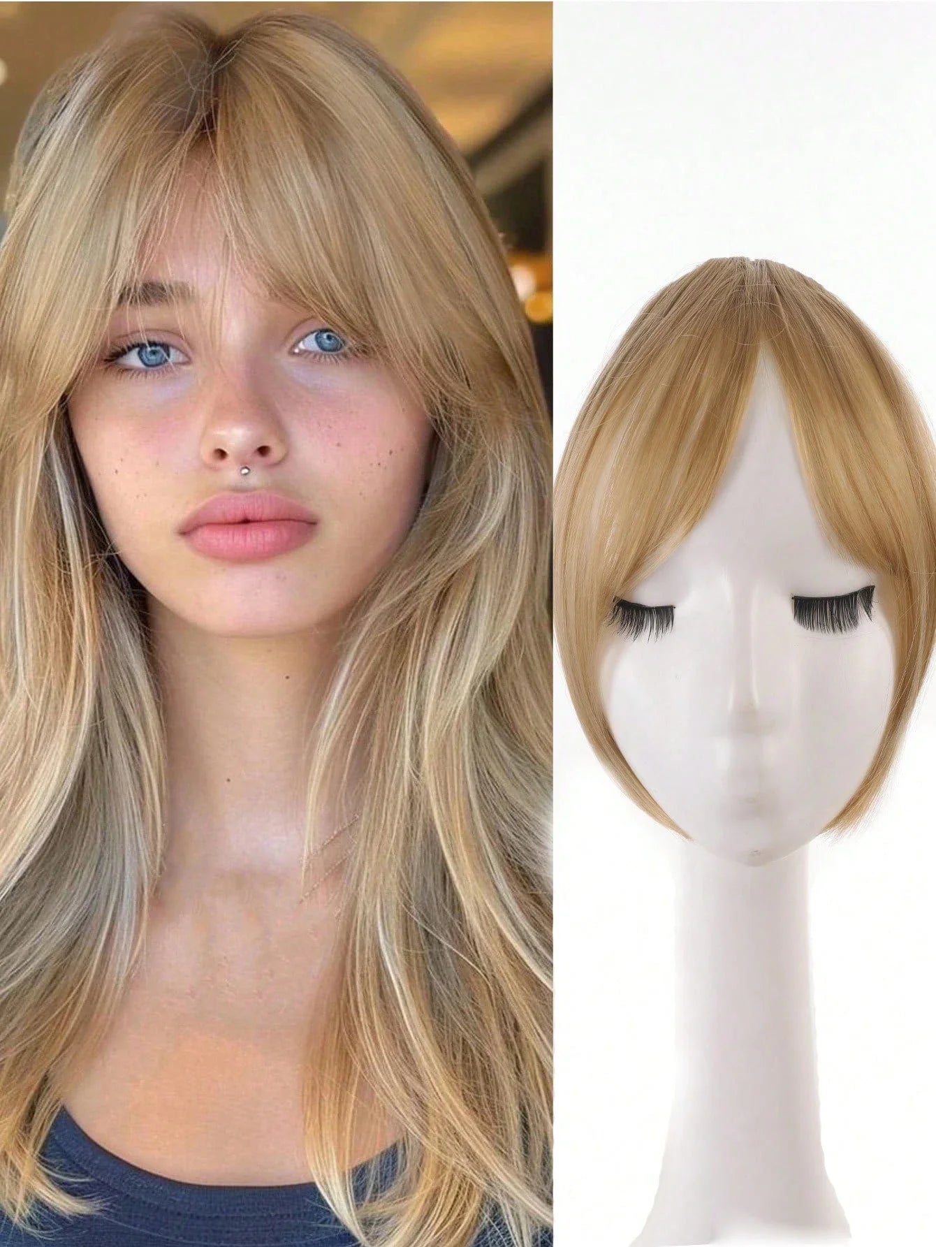 Middle Part Clip-in Bangs | Natural Seamless Hairpiece | 12 Colors