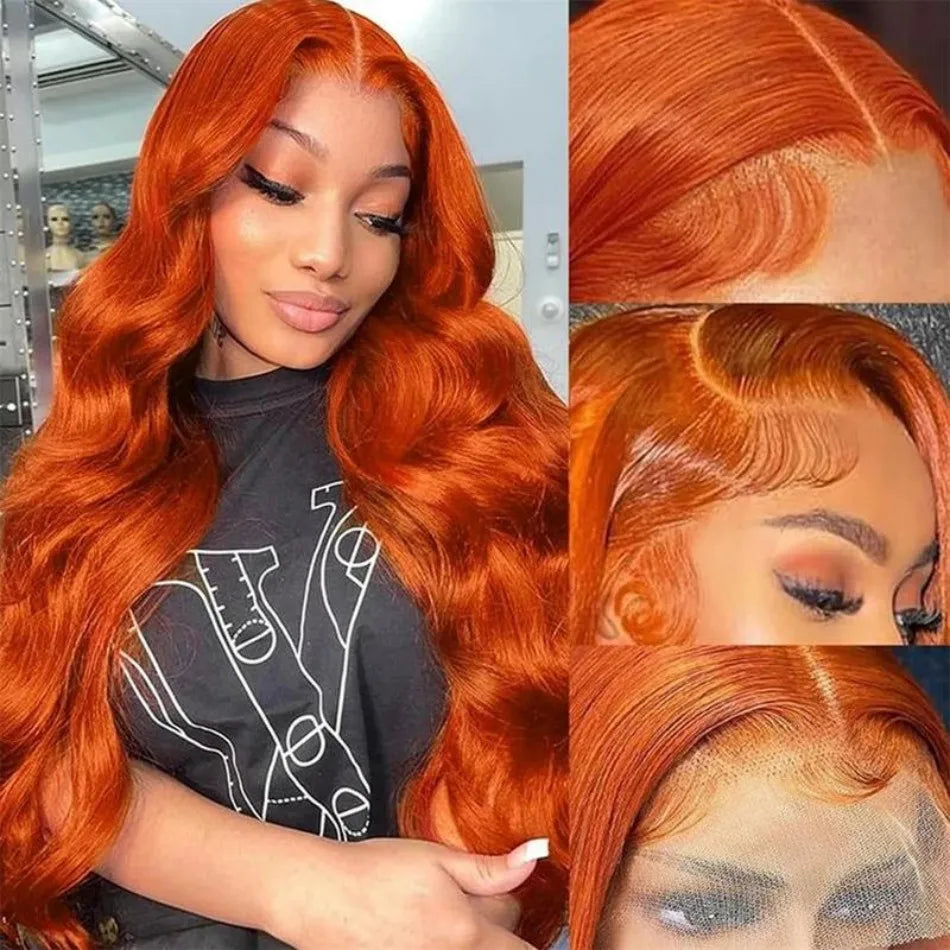 Ginger HD Lace Front Wig 13×6 Body Wave – 250% Density Human Hair (30–38 Inch)