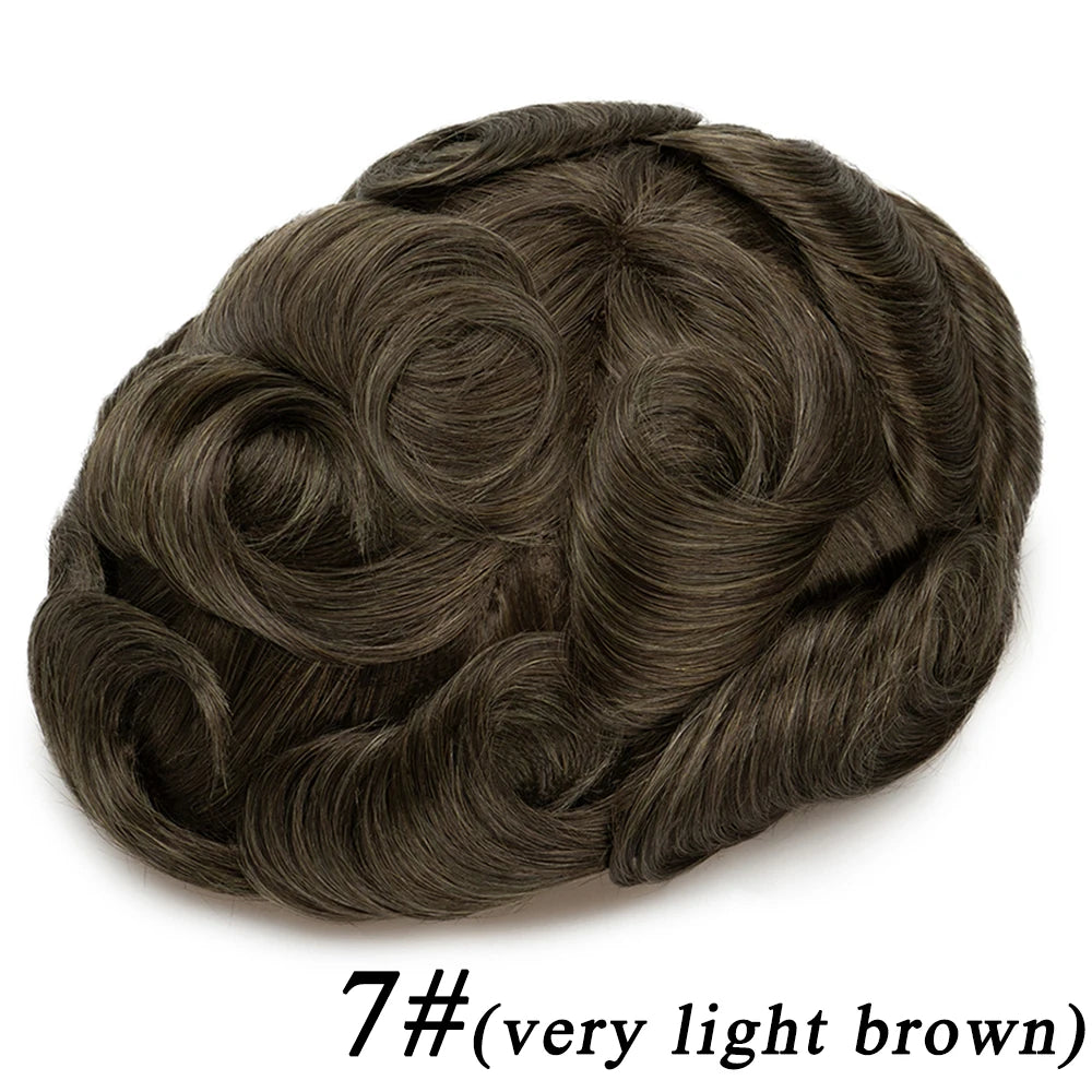 Men's Human Hair Toupee – Hollywood Skin & Lace Base, 6x8 / 7x9 / 8x10