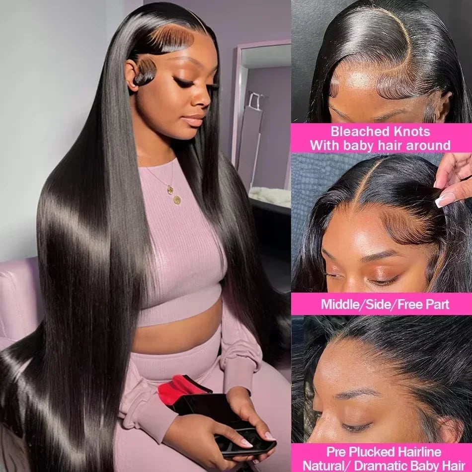 Hidden Strap Drawstring Straight Lace Wig – Glueless HD Lace Human Hair (360 Full Lace / 13x4 / 5x5 Closure)