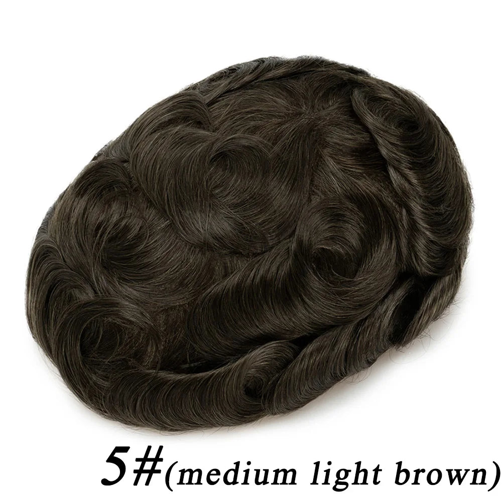 Men's Human Hair Toupee – Hollywood Skin & Lace Base, 6x8 / 7x9 / 8x10