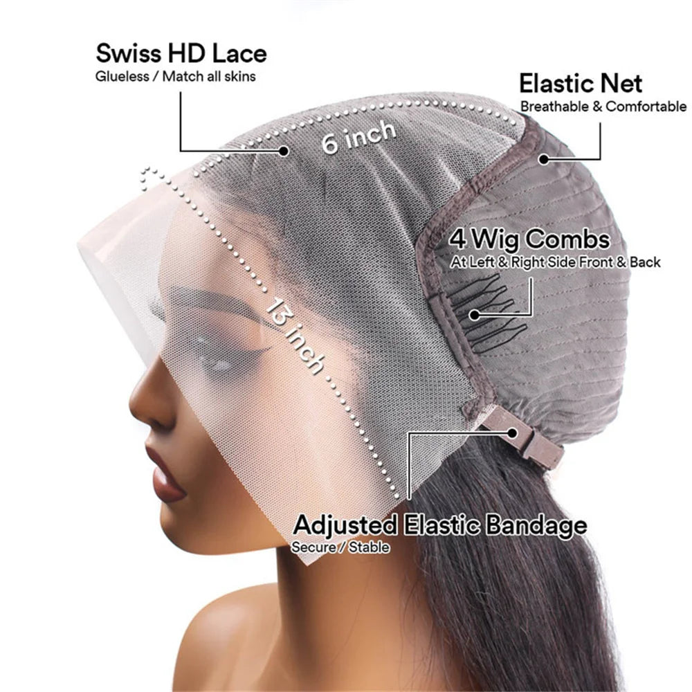 Ginger Deep Wave 13x4 HD Lace Front Wig – 250% Density Long Human Hair Wig (30 inch)
