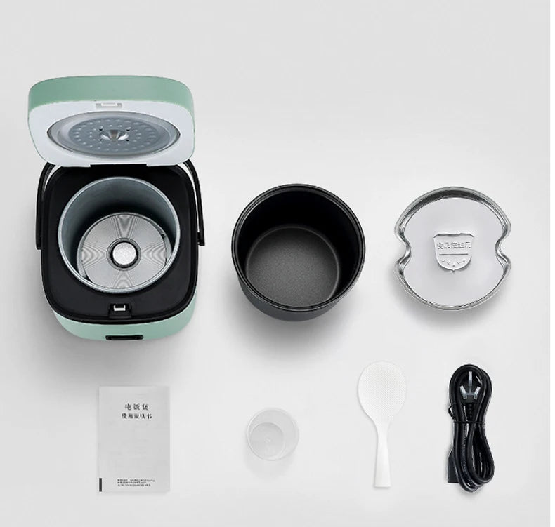 Mini Rice Cooker 1.2L – Compact Electric Steamer for 1–2 People