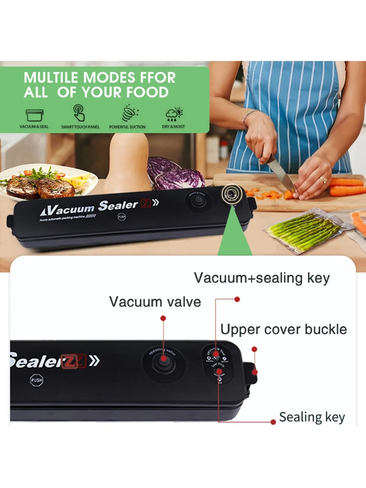Automatic Vacuum Sealing Machine – Compact Food Preservation & Plastic Bag Sealer