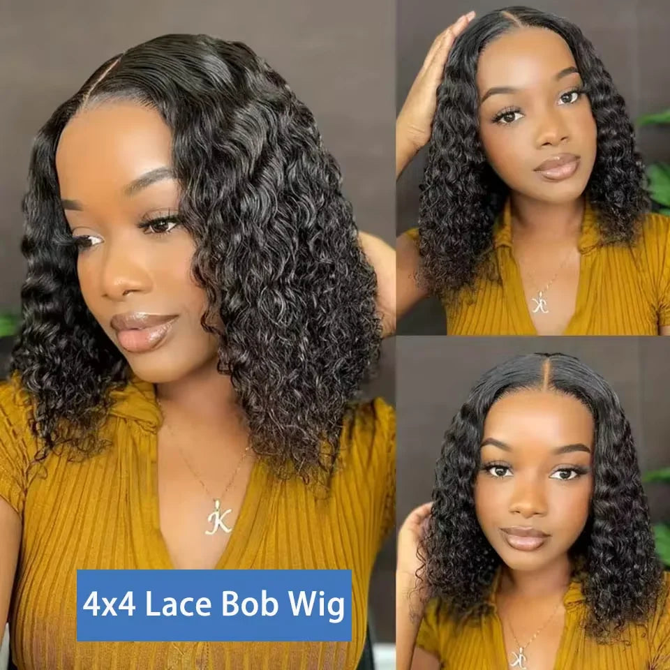 200% Density Jerry Curly Bob HD Lace Human Hair Wig · 13x4 Lace Front / 4x4 Closure · Short 4–16 Inch