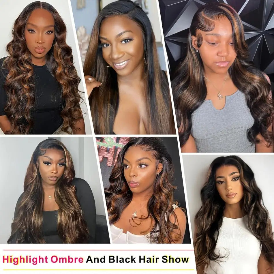 WeWave P4/27 Highlight Ombre Body Wave 13x4/13x6 HD Lace Front Wig (Brazilian Remy Human Hair)