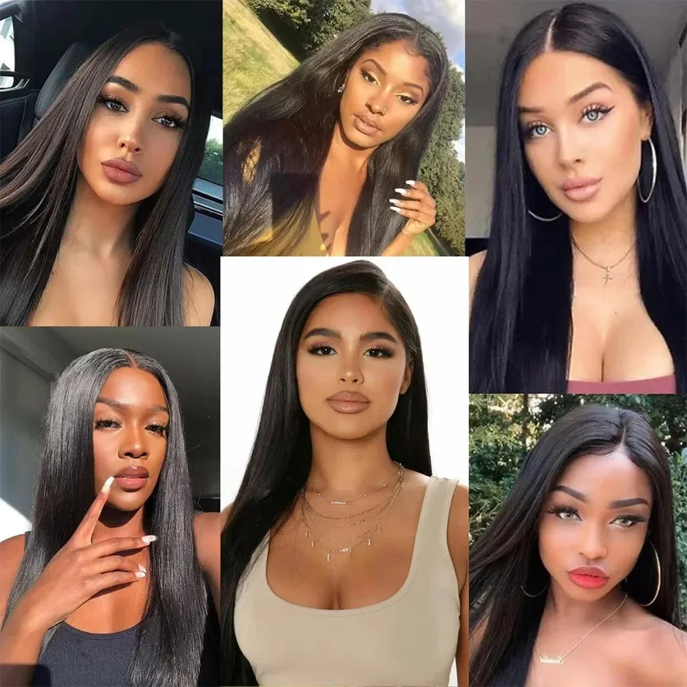 220 Density Bone Straight 13x6 HD Lace Front Wig (13x4 Option, Pre-Plucked) – Brazilian Remy Human Hair