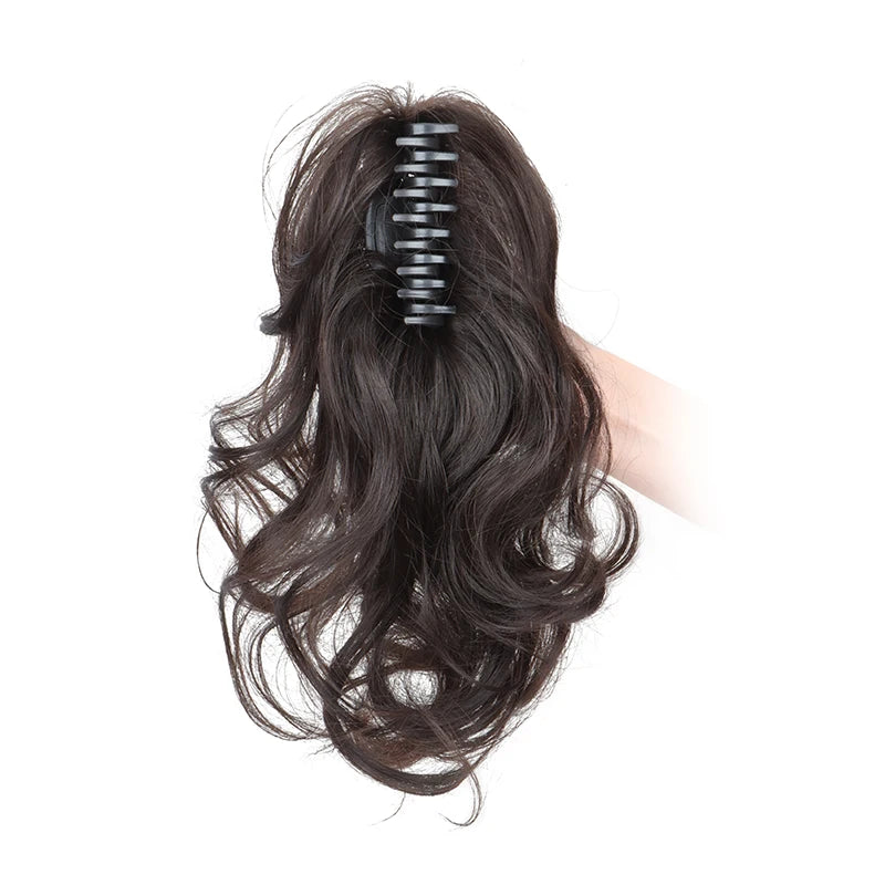 Curly Claw Clip Ponytail Extension | Synthetic Short Curly | 12 Inch | 80g | Black Brown Blonde