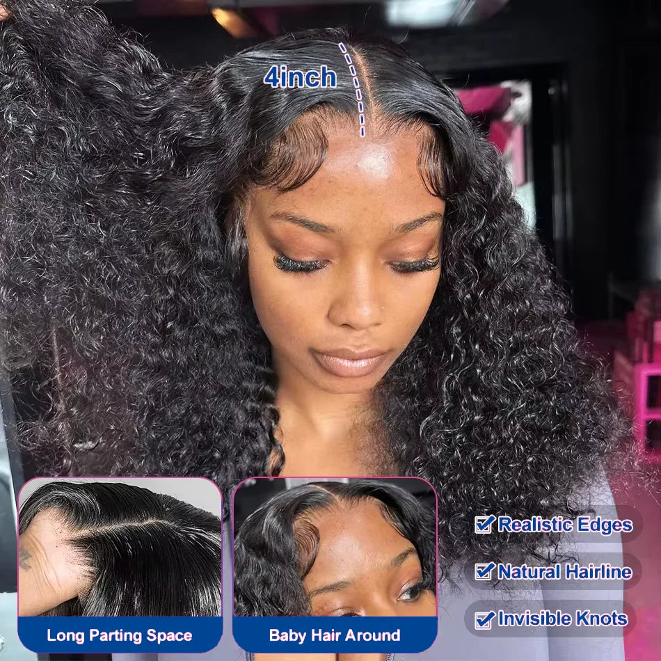 1B Natural Jerry Curly Bob 13x4 HD Lace Front Wig (Virgin Human Hair, 250% Density, 4–16")
