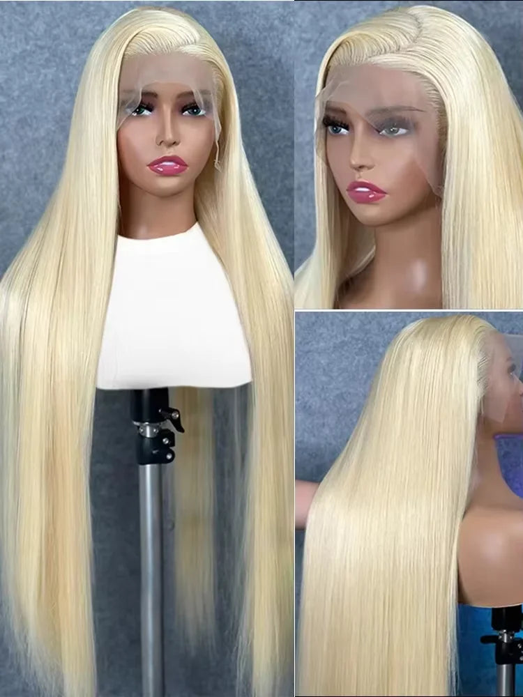 40–50 Inch 613 Blonde HD Lace Front Wig | Brazilian Bone Straight Human Hair Wig