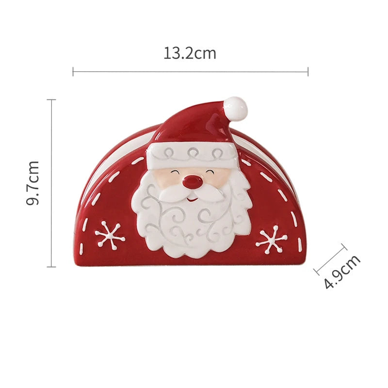 Christmas Ceramic Dinnerware Set – Santa, Snowman, and Tree Plates, Mugs & Bowls for Festive Holiday Table Decor