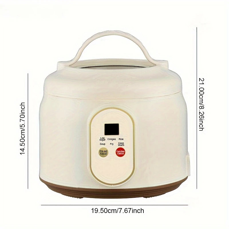 1.8L Portable Electric Rice Cooker – Nonstick Multi-Cooker, Low-Sugar Mode