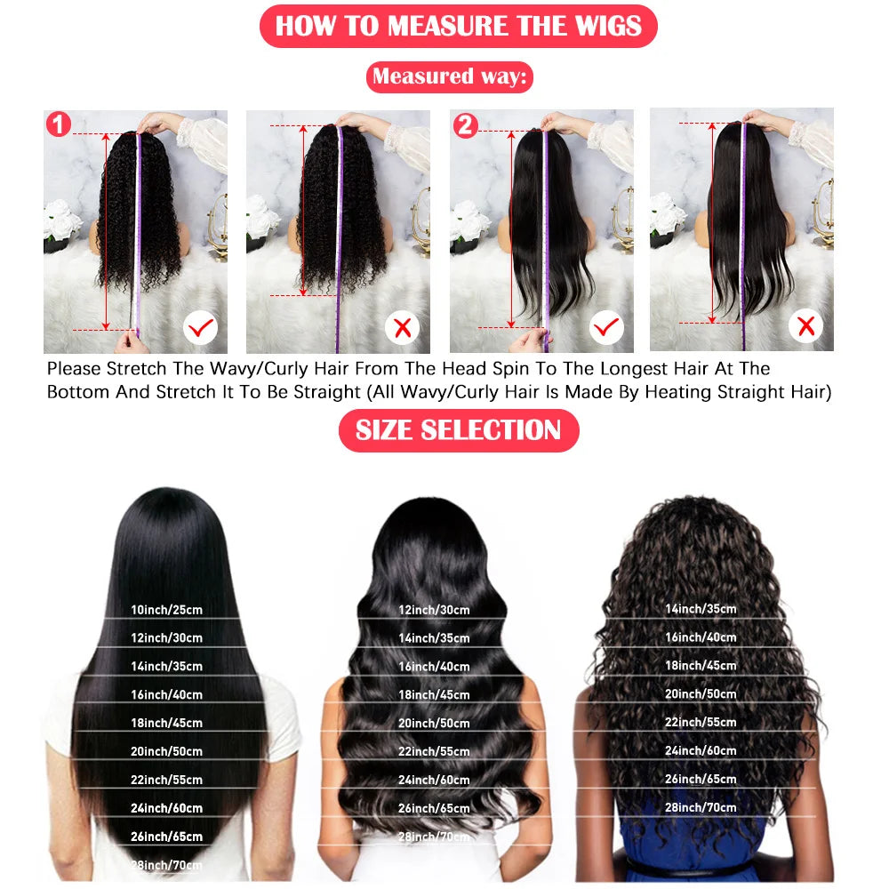 Bone Straight HD Lace Frontal Human Hair Wig 13x6 / 13x4 (30–40 Inch)