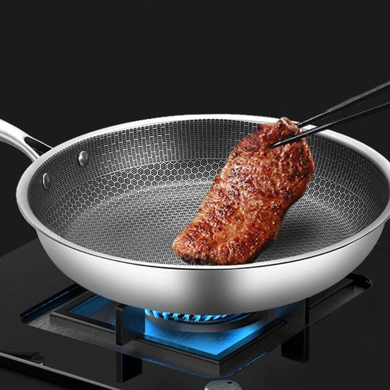 Stainless Steel Non-Stick Frying Pan – Honeycomb Cookware for Steak & Everyday Cooking