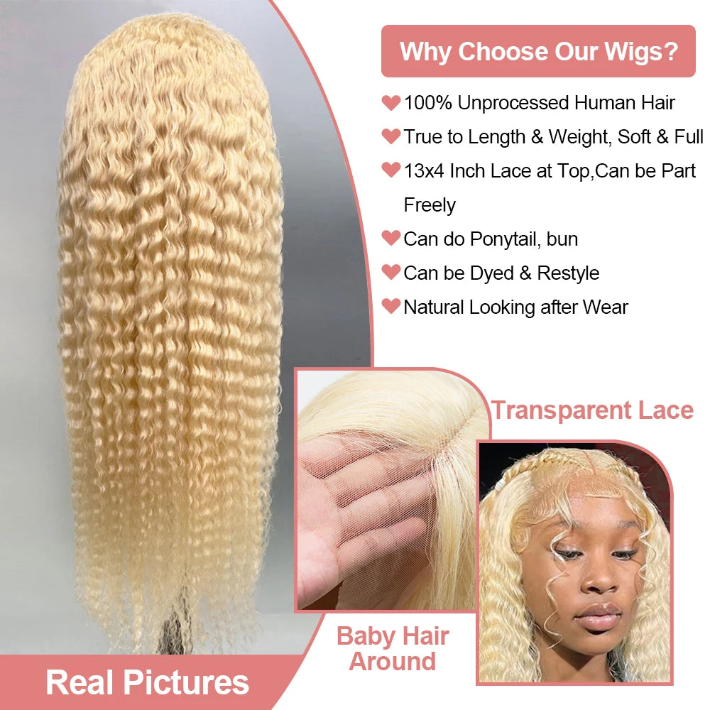 613 Blonde Deep Loose Wave HD Lace Frontal Wig – 13x4 / 13x6 Transparent Human Hair Wig