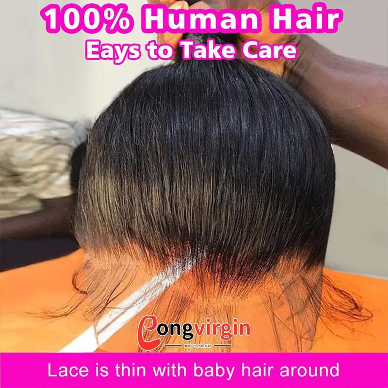 5x5 Glueless Wig Human Hair Ready To Wear Pre-Cut Lace Wear And Go Glueless Wigs Straight Lace Front Human Hair Wig For Women