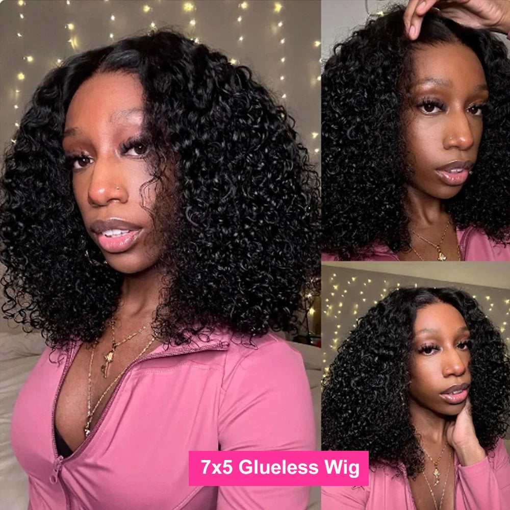Brazilian Glueless Curly Bob Wig (Deep Water Wave) | HD Lace Front 13x4 / 13x6 | 100% Remy Human Hair