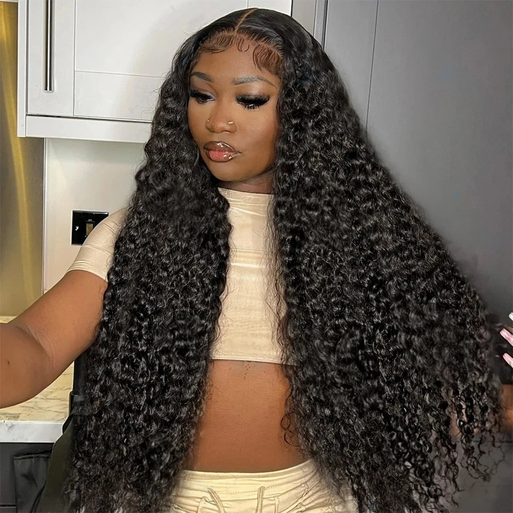 40 & 46 Inch Water Wave Deep Wave Lace Front Wig – 13x6 HD Lace, 7x5 Glueless, 300% Density