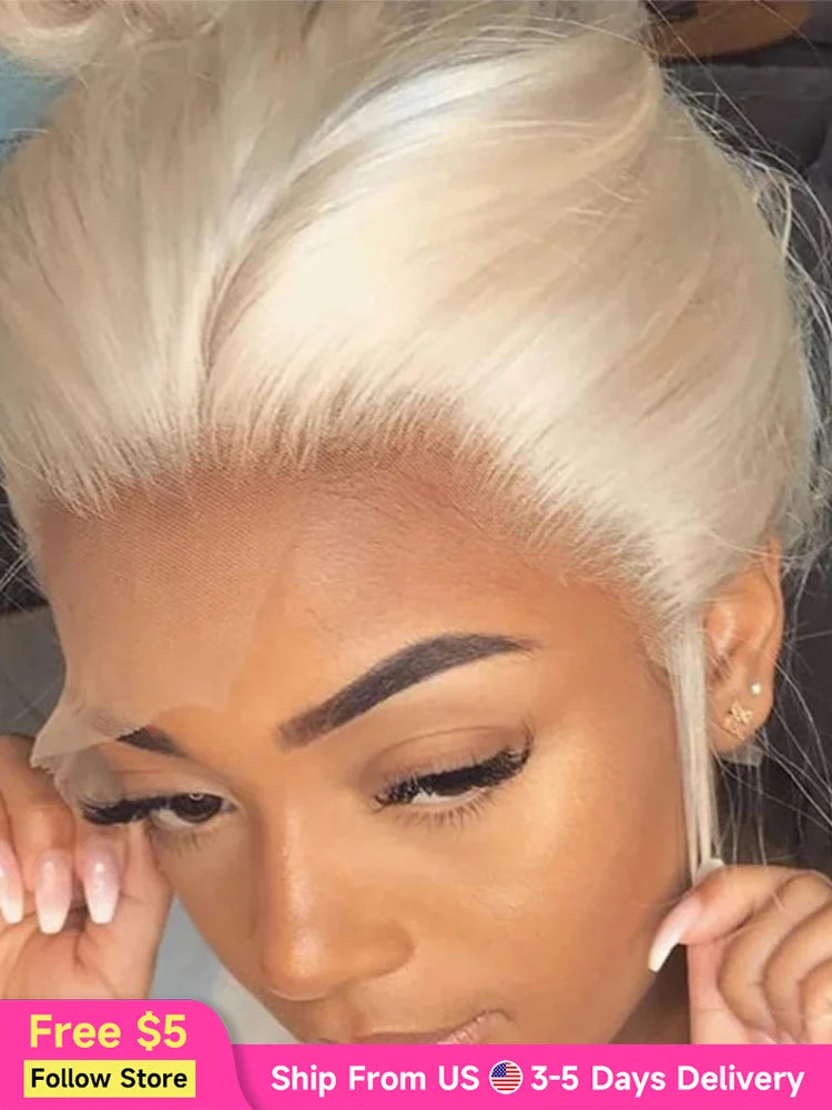 HD Transparent 613 Blonde 13x4 / 13x6 / 360 Lace Front Human Hair Wig – Bone Straight, Pre-Plucked, High Density
