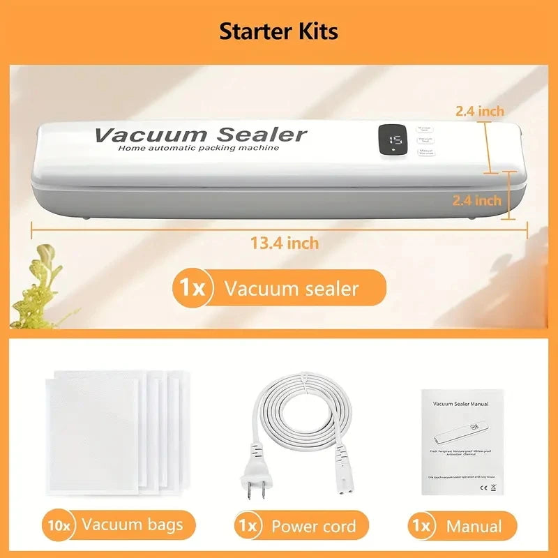 3-in-1 Automatic Vacuum Sealer | Food Saver with LED Display & Bags