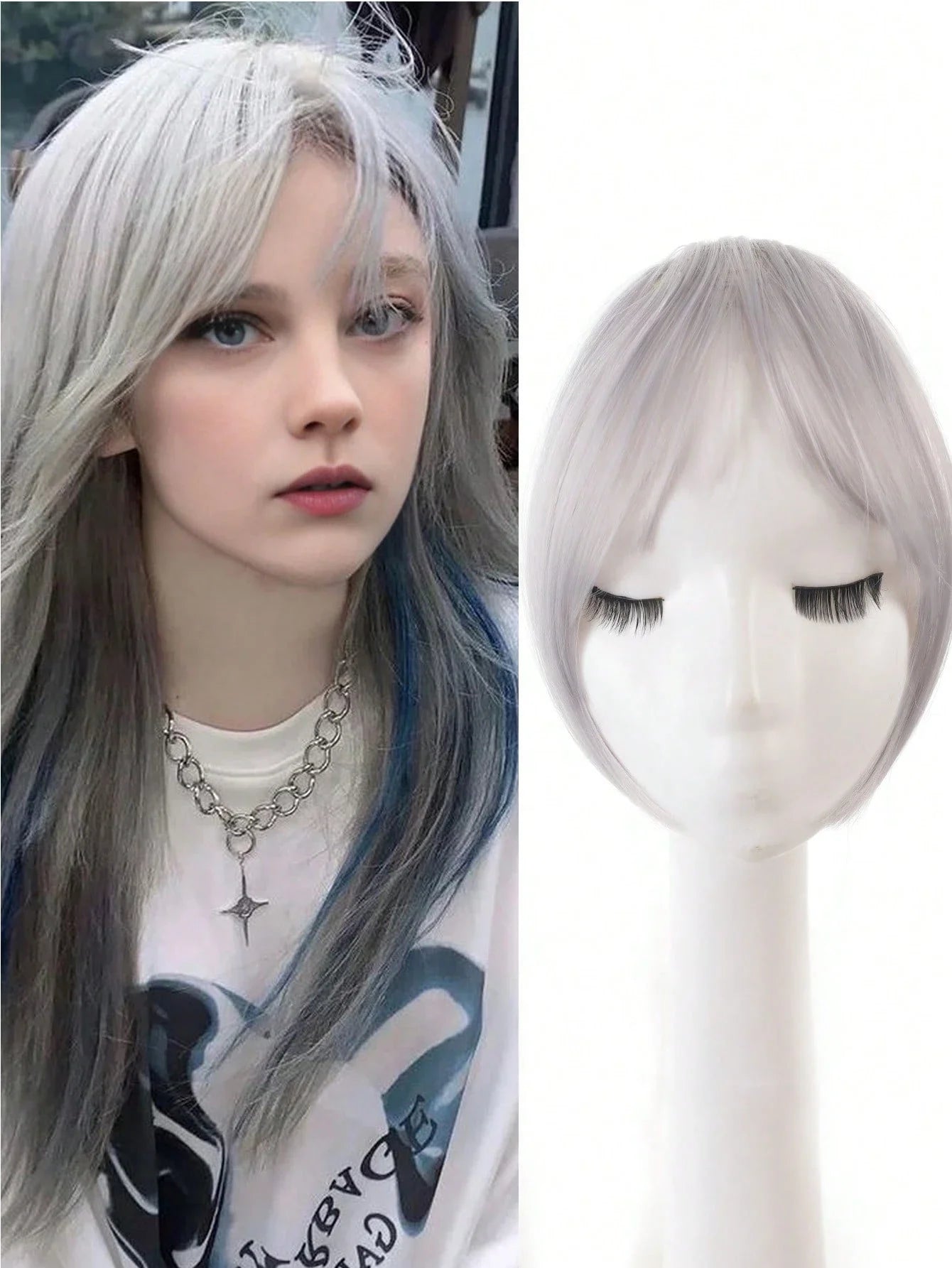 Middle Part Clip-in Bangs | Natural Seamless Hairpiece | 12 Colors