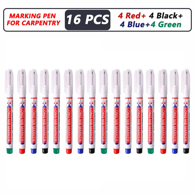 Professional Deep Hole Long Nib Marker Pen for Wood, Metal & Tile — Waterproof Carpenter Tool (20mm Nib)