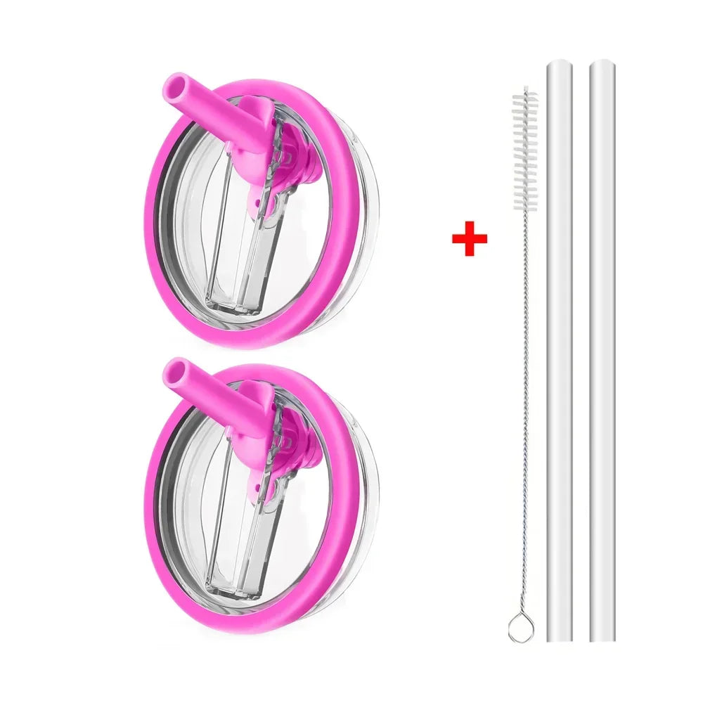 40oz Flip Straw Leak-Proof Lid – Replacement Tumbler Cover Compatible with Stanley Cup