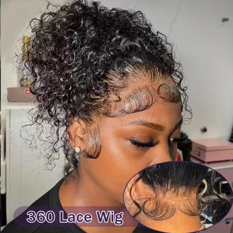 ep Curly 360 Full Lace 13x6 HD Glueless Human Hair Wig – 250% Density Deep Wave With Baby Hair