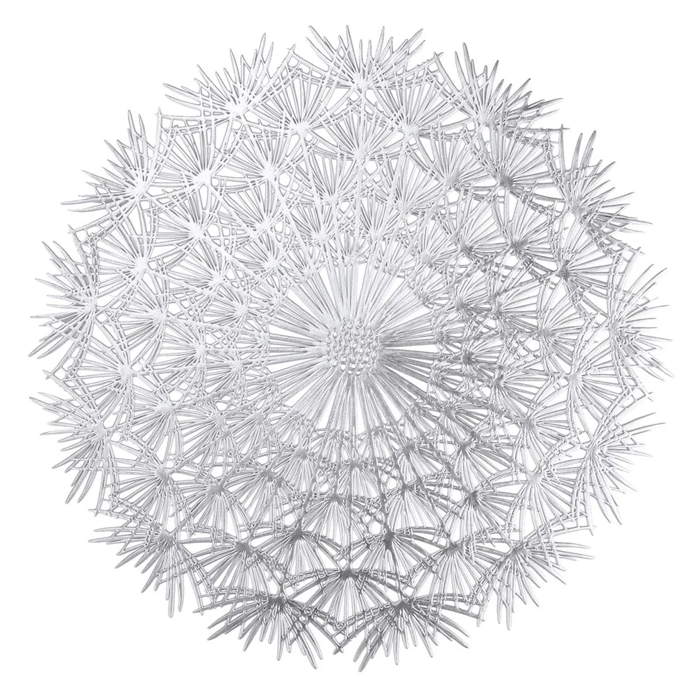 Round Blooming Flower Placemats Set – Modern PVC Heat-Resistant Table Mats for Dining & Events