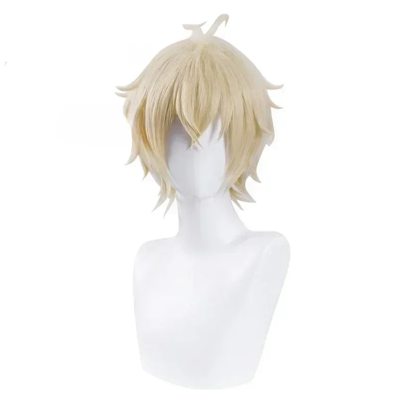 Men's Short Blonde Cosplay Wig – Heat Resistant Synthetic Full Cap Wig
